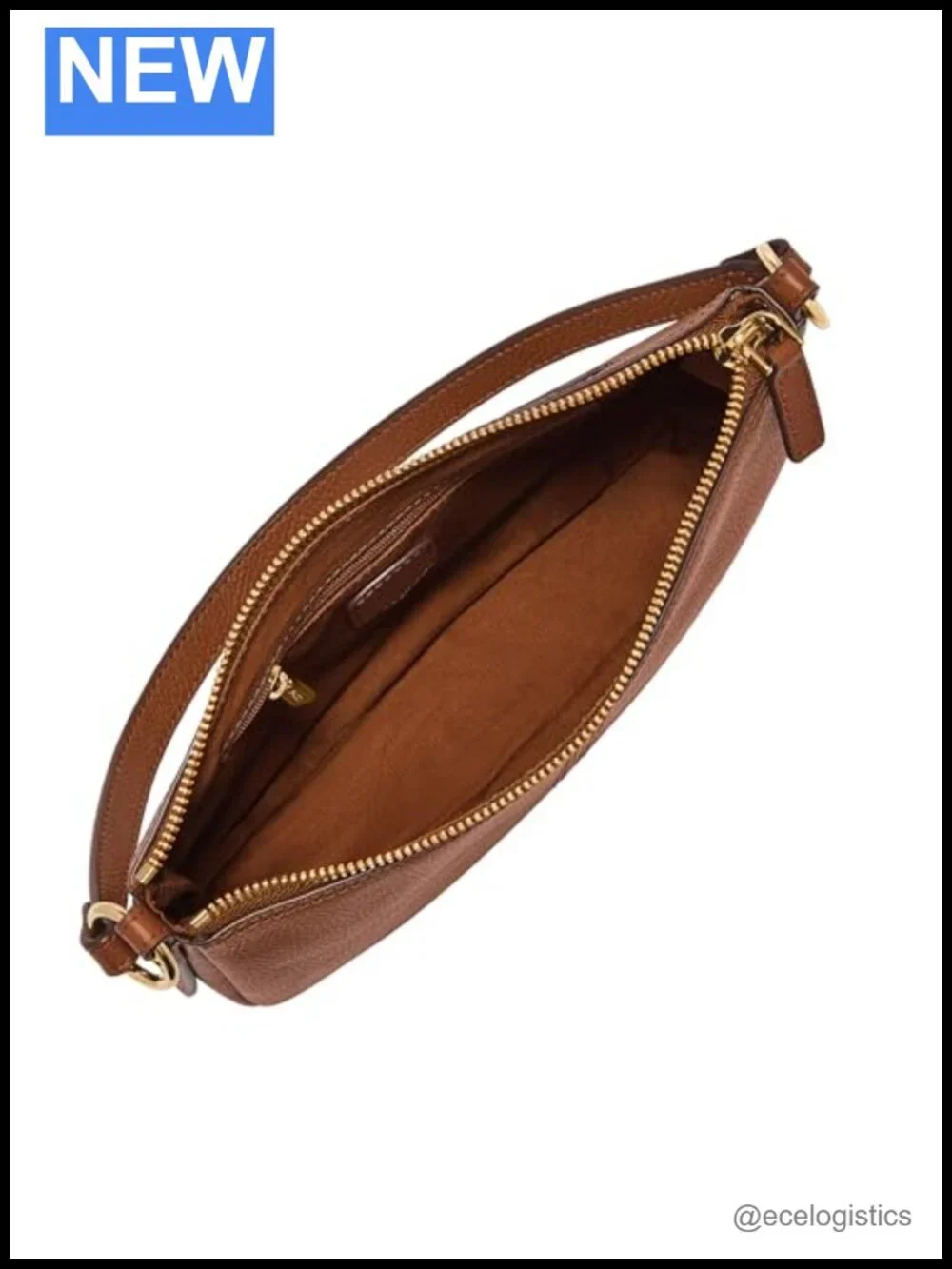 Genuine Leather Small Crossbody Bag Adjustable Strap Zipper Closure Women's